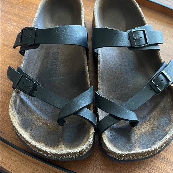 Birkenstock Shoes - Birkenstock Mayari Black Leather Strap Size 38